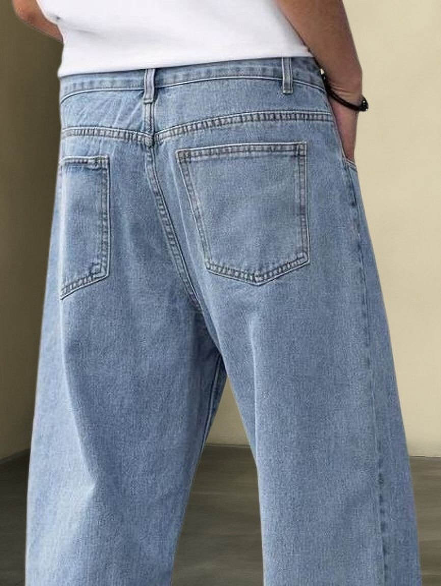 Vasura Jeans Loose Fit Mid Rise Light Blue Men Denim Jeans - Image 2