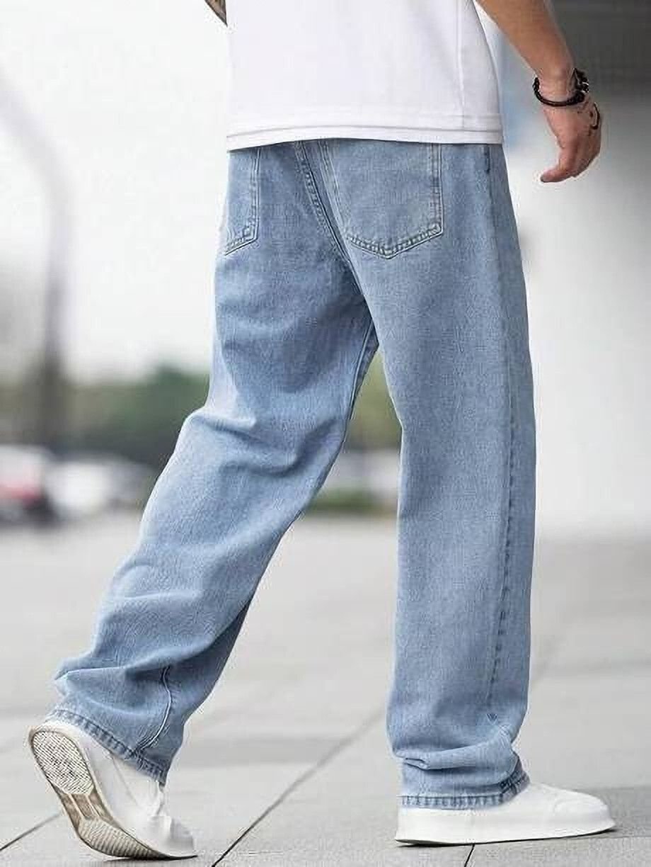 Vasura Jeans Loose Fit Mid Rise Light Blue Men Denim Jeans - Image 3