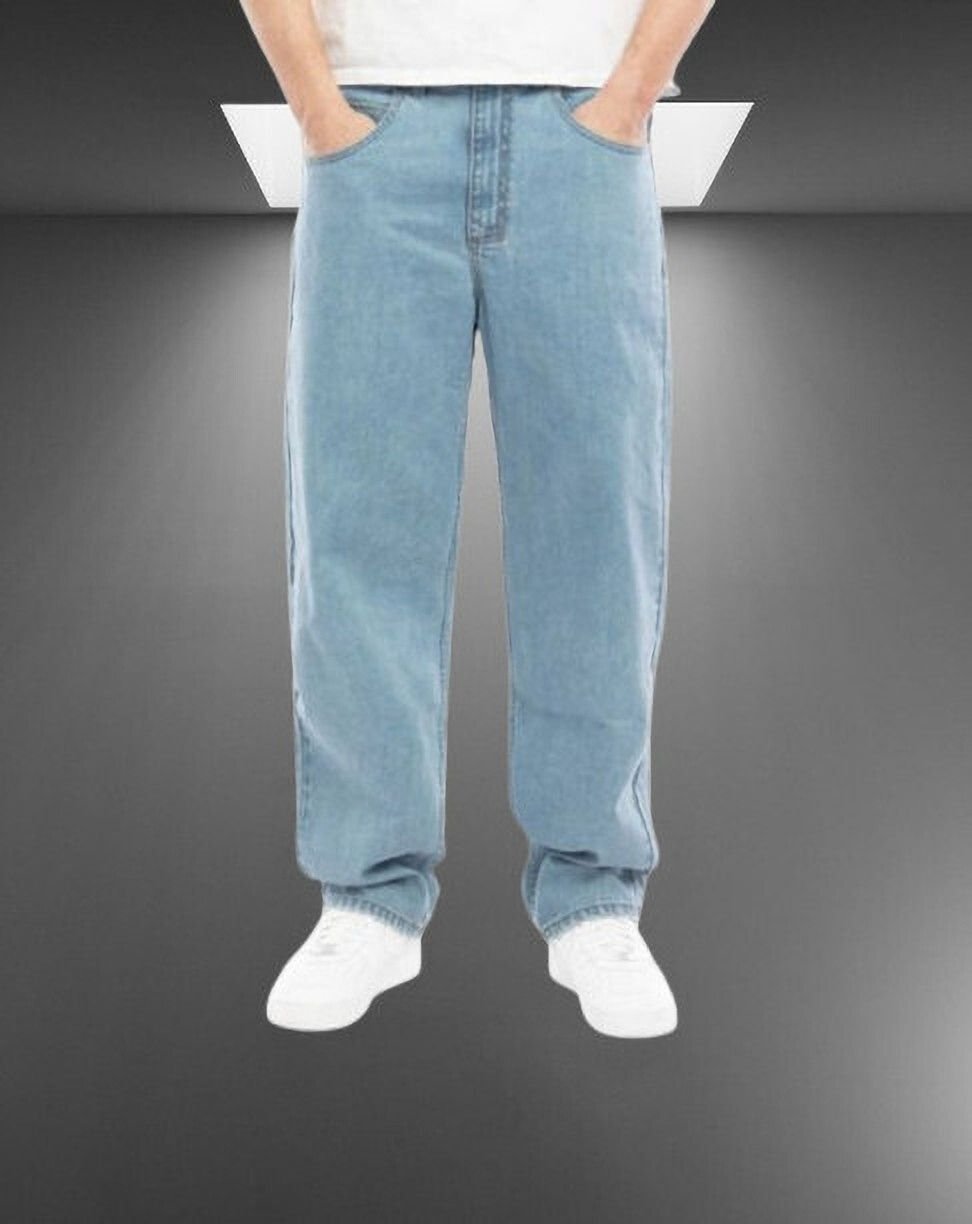 Vasura Jeans Loose Fit Mid Rise Light Blue Men Denim Jeans - Image 3