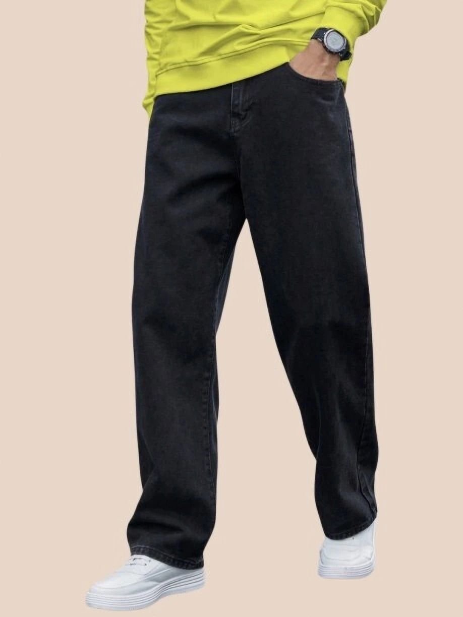 Vasura Jeans Loose Fit Mid Rise Black Men Denim Jeans