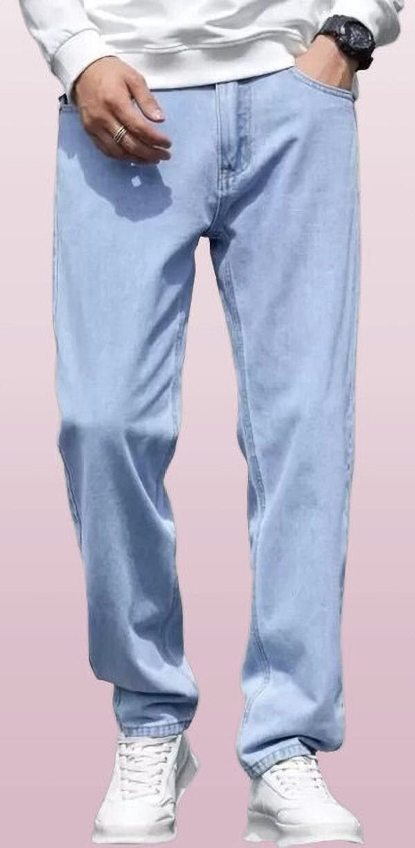 Vasura Jeans Loose Fit Mid Rise Light Blue Men Denim Jeans