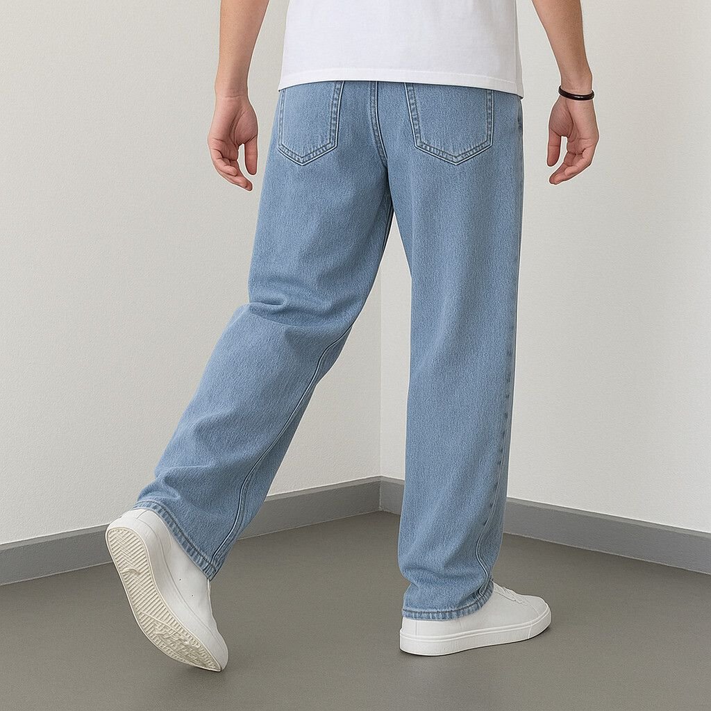 Vasura Jeans Loose Fit Mid Rise Light Blue Men Denim Jeans - Image 2