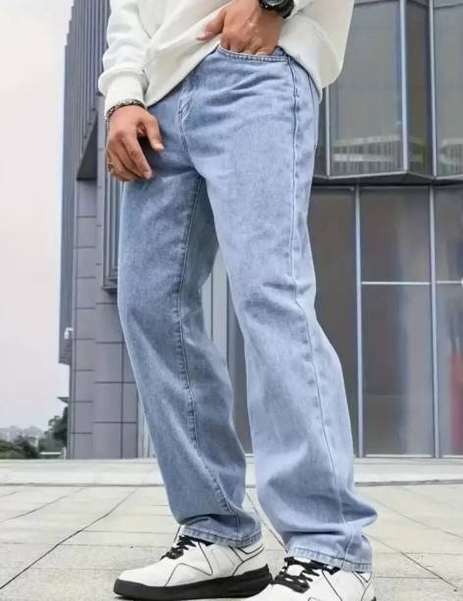 Vasura Jeans Loose Fit Mid Rise Light Blue Men Denim Jeans - Image 3