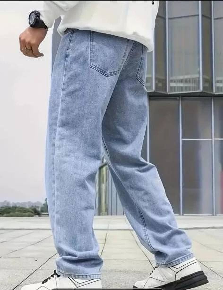 Vasura Jeans Loose Fit Mid Rise Light Blue Men Denim Jeans - Image 4