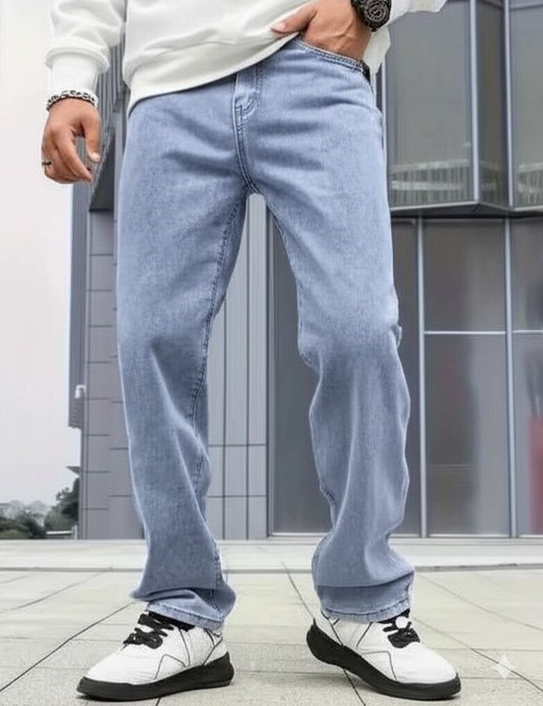 Vasura Jeans Loose Fit Mid Rise Light Blue Men Denim Jeans