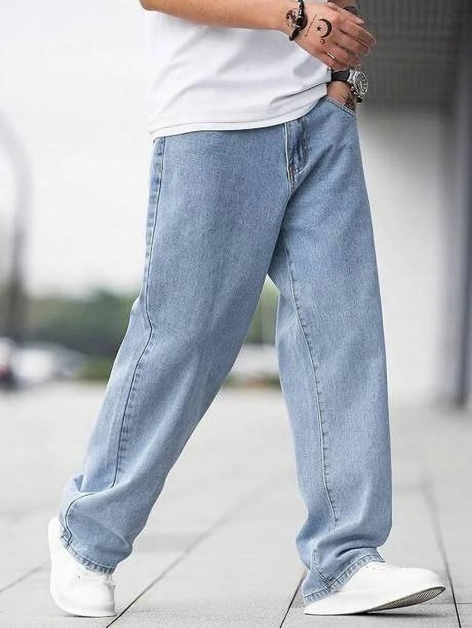 Vasura Jeans Loose Fit Mid Rise Light Blue Men Denim Jeans - Image 4