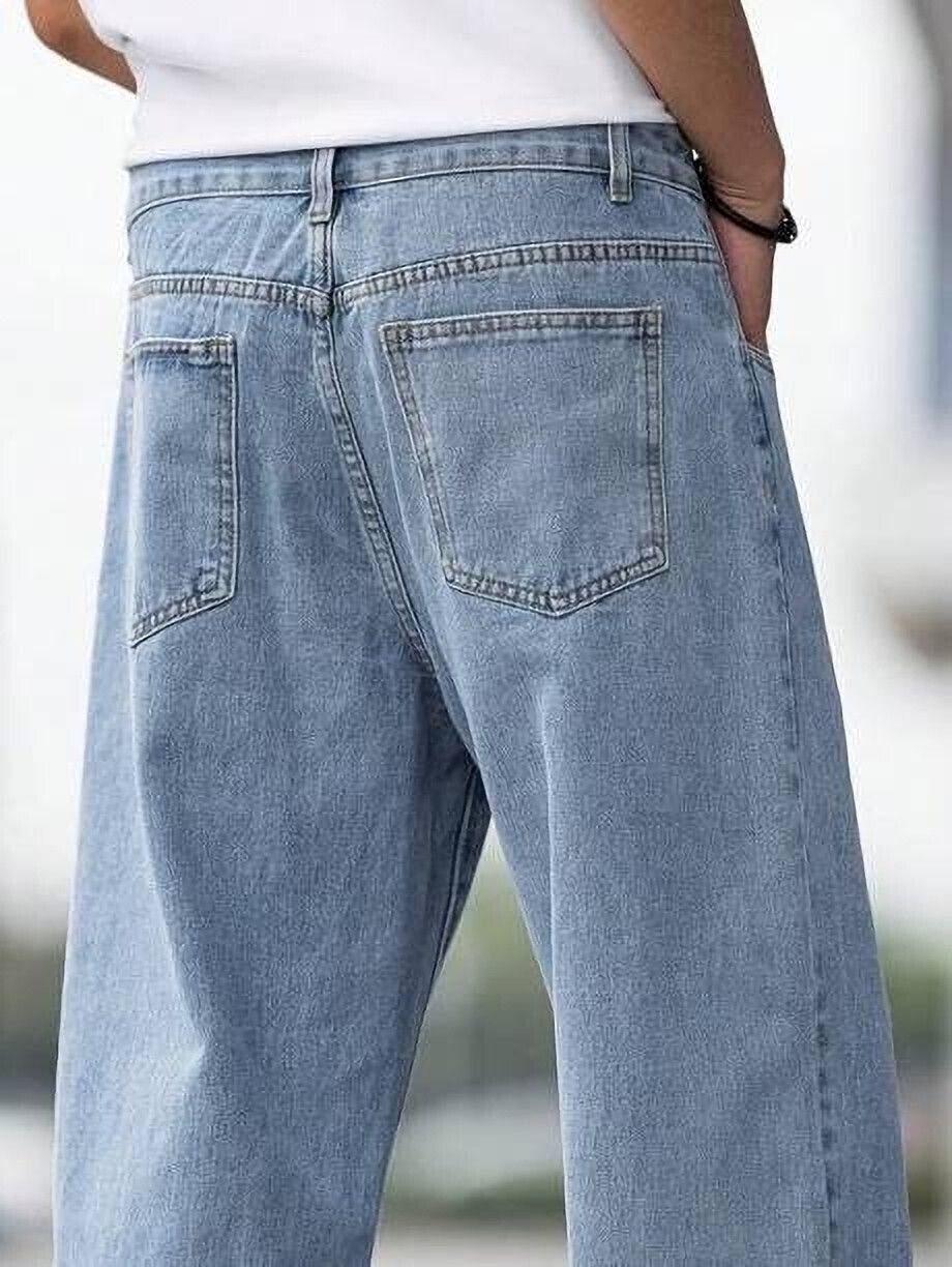 Vasura Jeans Loose Fit Mid Rise Light Blue Men Denim Jeans - Image 3