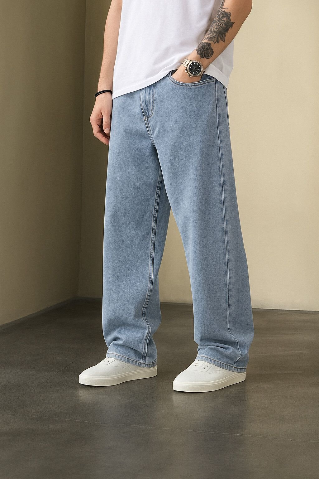Vasura Jeans Straight Fit Mid Rise Light Blue Men Denim Jeans - Image 2