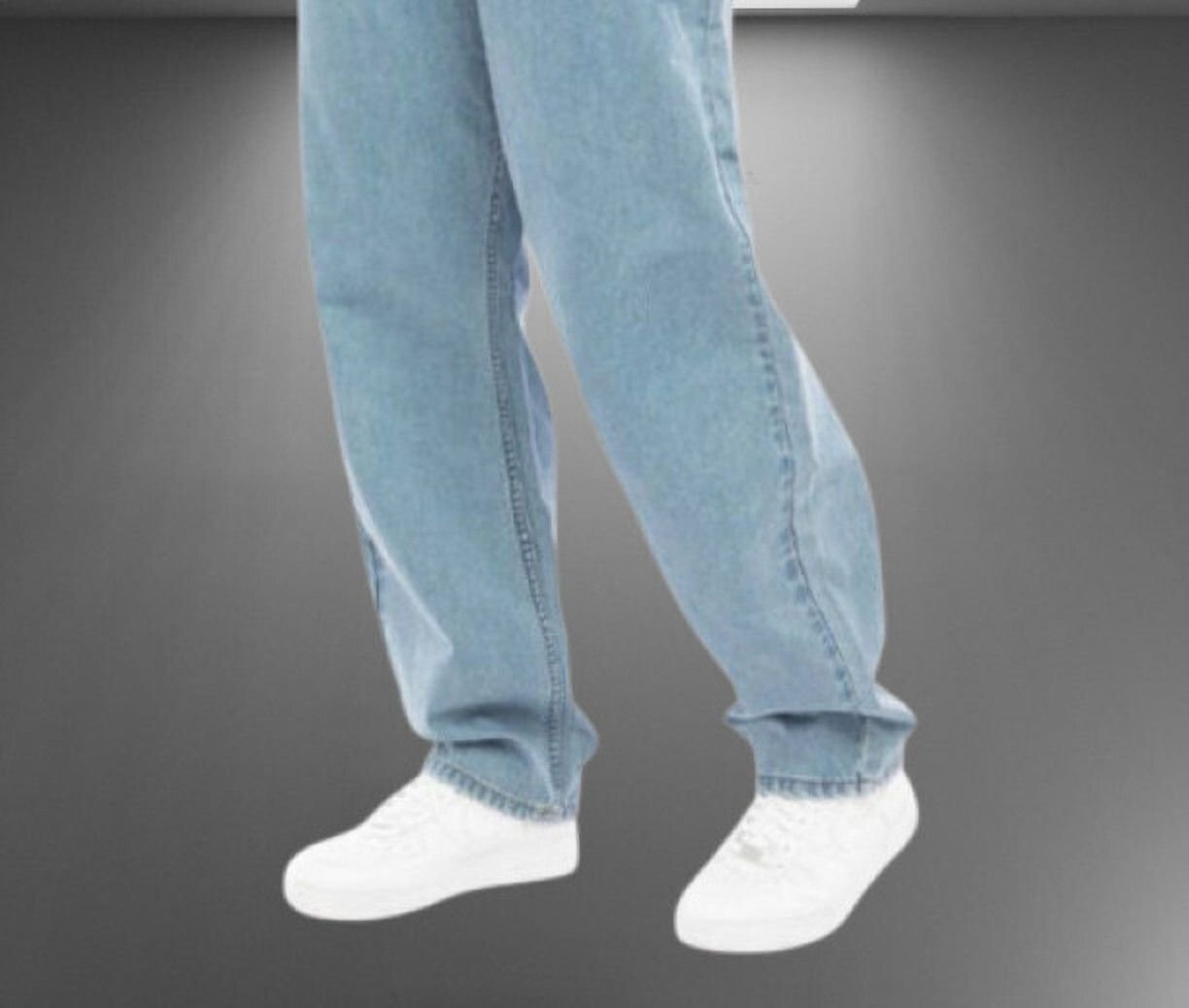 Vasura Jeans Loose Fit Mid Rise Light Blue Men Denim Jeans - Image 4