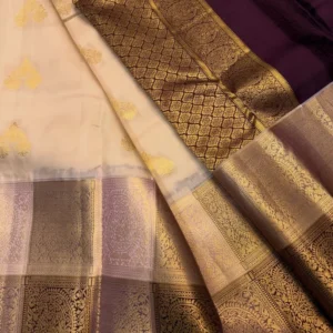 Kanchipuram Pure Silk Saree in Cream